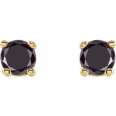 14K Yellow 1/5 CTW Natural Black Diamond Stud Earrings
